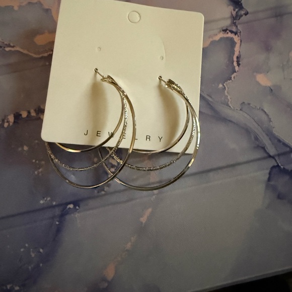 Elegant Silver Hoop‎ Earrings - Picture 2 of 7